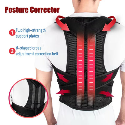 Revolutionary Adjustable Back Support Posture Corrector - Enhance Your Spine Alignment and Comfort!