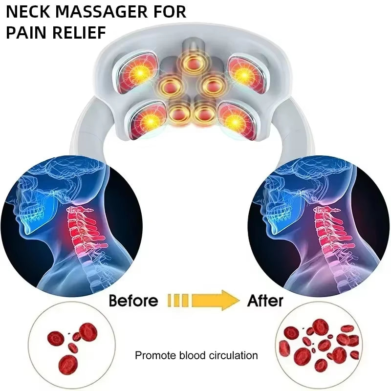 Revolutionary Smart Neck Massager: Soothing Cervical Vibrator with Heating and Magnetic Pulse Technology for Ultimate Pain Relief