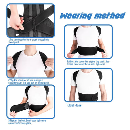 Revolutionary Adjustable Back Support Posture Corrector - Enhance Your Spine Alignment and Comfort!