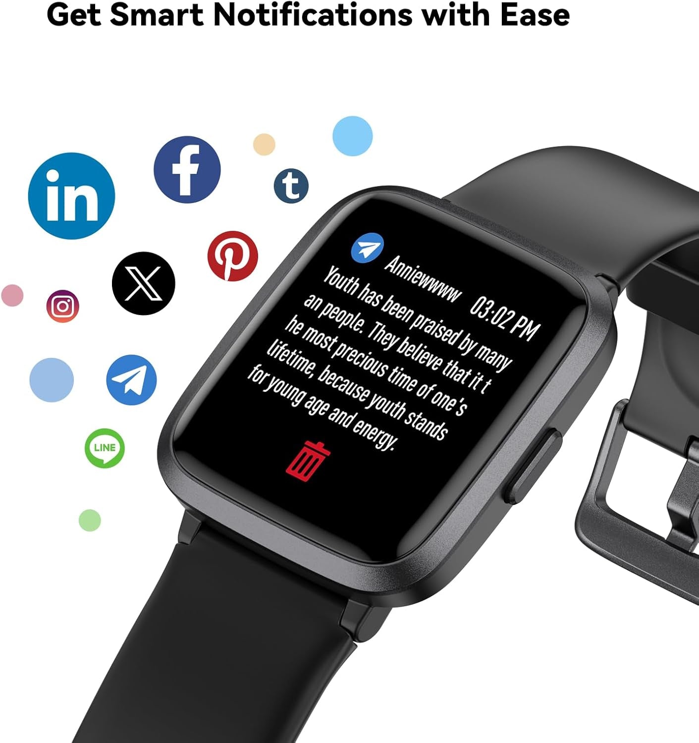 Fitness Tracker Heart Rate Monitor Watch