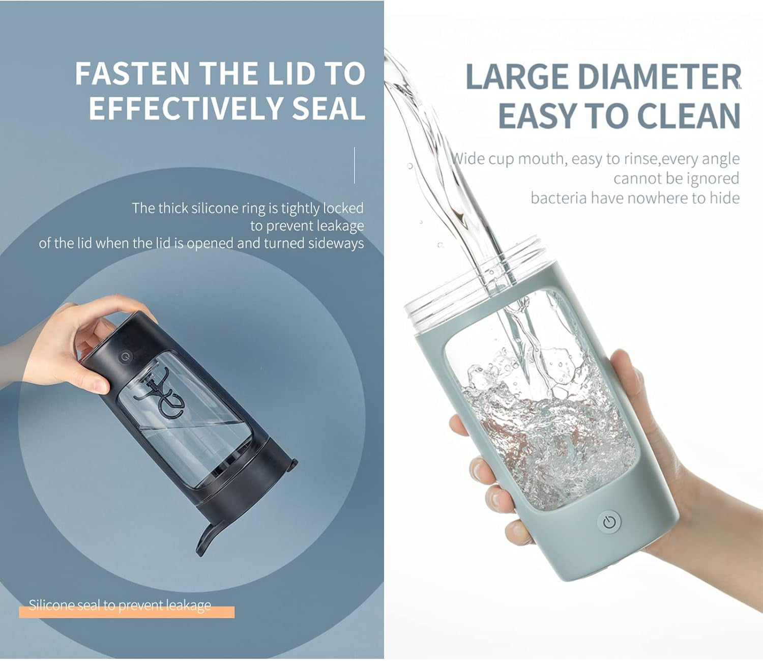 Electric Shaker Bottle, Blender Bottles for Protein Mixes, | Tritan | BPA Free| Portable Mixer Cup, Rechargeable Shake Cups and Meal Replacement Shakes, 22 Oz(Black)