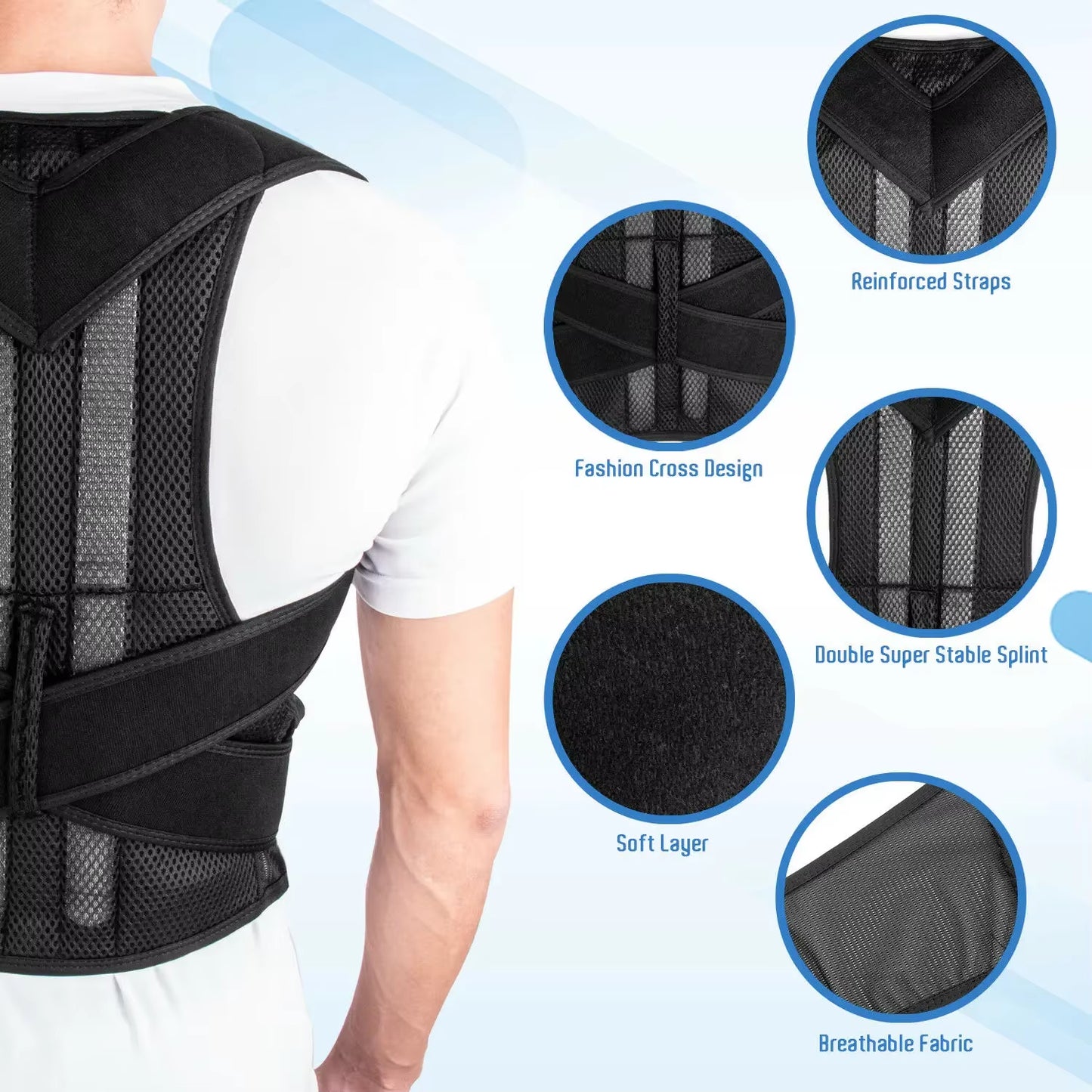 Revolutionary Adjustable Back Support Posture Corrector - Enhance Your Spine Alignment and Comfort!